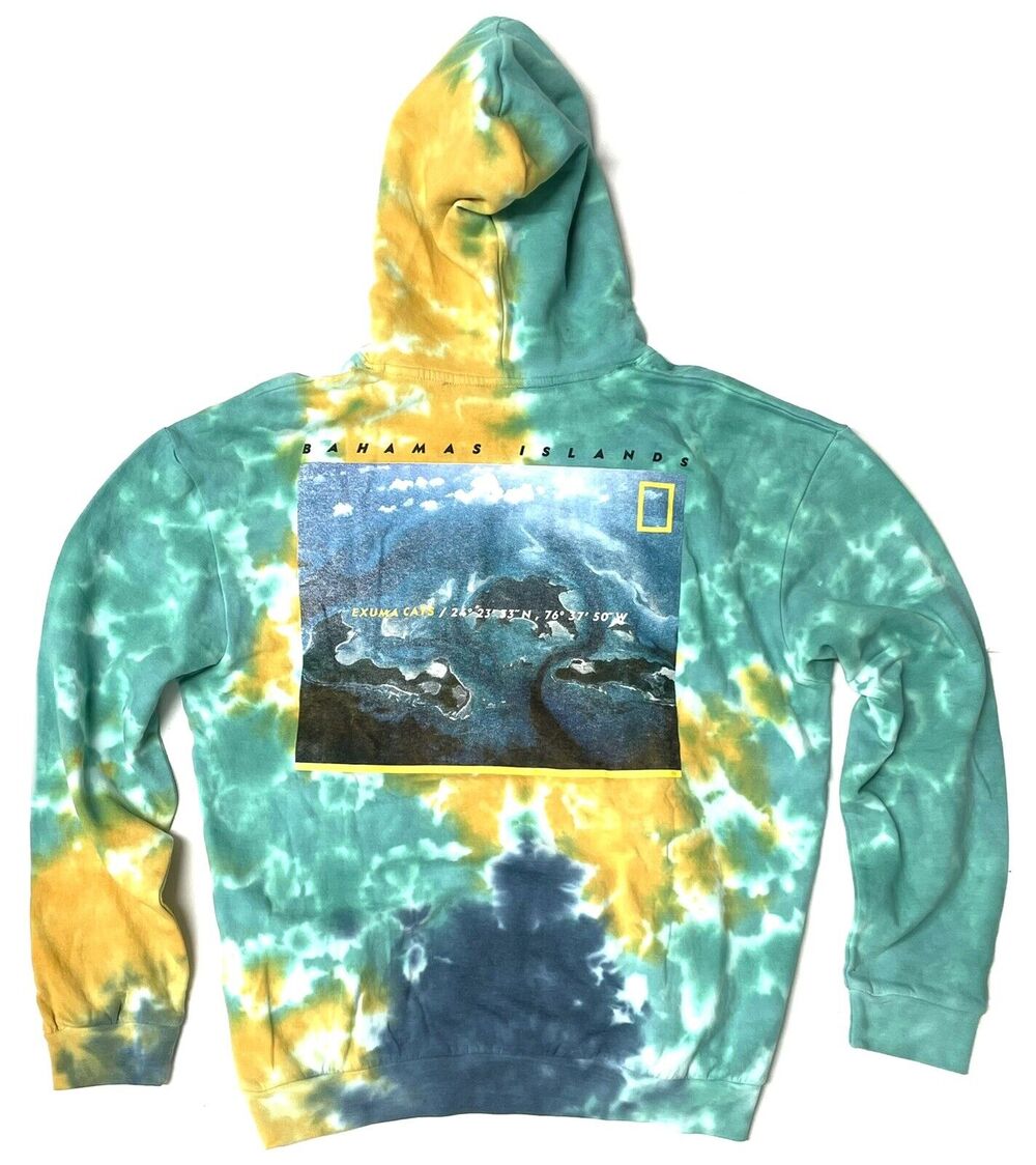 Bahamas Islands Hoodie Mens Size M Medium NAT GEO Tie Dye National Geographic